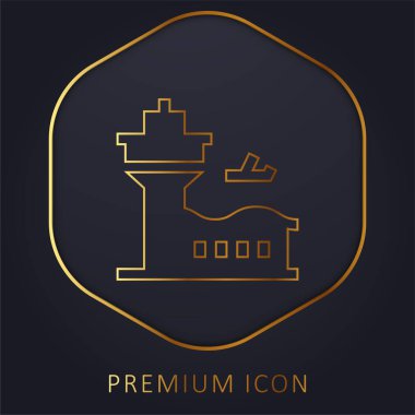 Havaalanı altın hat premium logosu veya simgesi