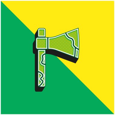 Axe Green ve sarı modern 3d vektör simgesi logosu