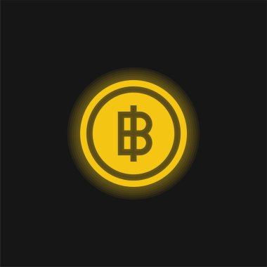 Baht sarısı parlak neon simgesi