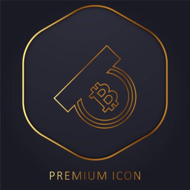 Bitcoin Sembolü Geri Çekilme Seçeneği Altın Hat prim logosu veya simgesi