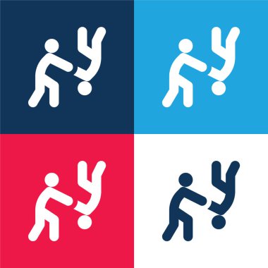 Aikido mavi ve kırmızı dört renk en küçük simge kümesi