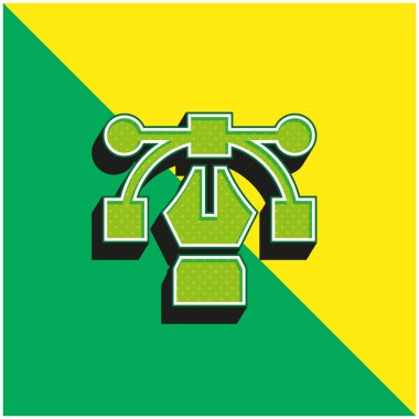 Arc Green ve sarı modern 3d vektör simgesi logosu