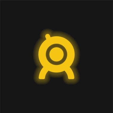 Büyük Webcam sarı parlak neon simgesi