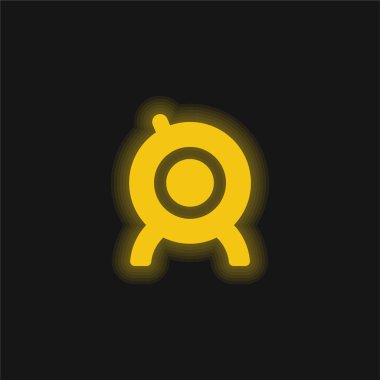 Big WebCam yellow glowing neon icon clipart