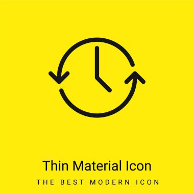 Anti Clockwise minimal bright yellow material icon clipart