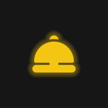 Bell Ring yellow glowing neon icon clipart