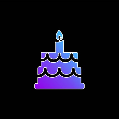 Doğum günü pastası mavi gradyan vektör simgesi