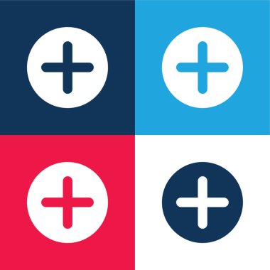 Mavi ve kırmızı dört renk simgesi ekle