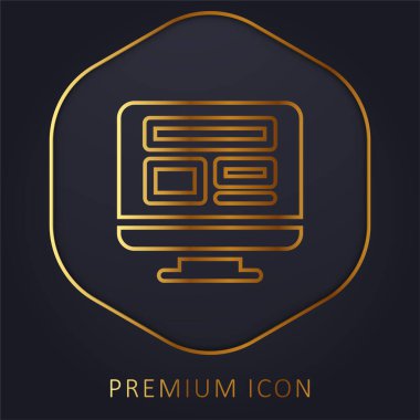 Altın satır premium logosu ya da simgesi bloglanıyor
