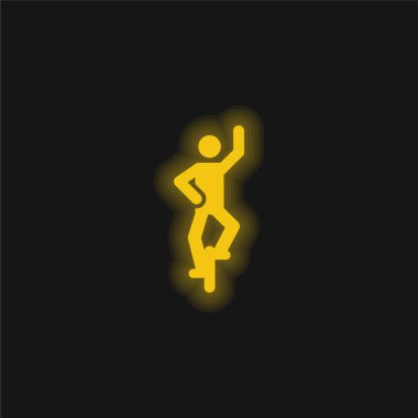 Acrobat yellow glowing neon icon clipart