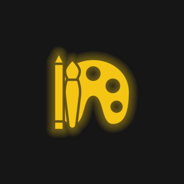 Sanat sarısı parlak neon simgesi