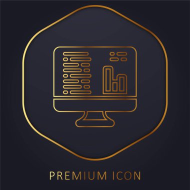 Analitik altın çizgi prim logosu veya simgesi