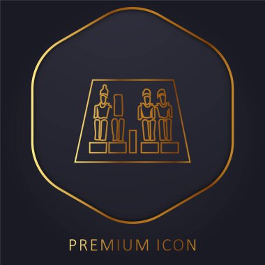 Abu Simbel golden line premium logo or icon clipart