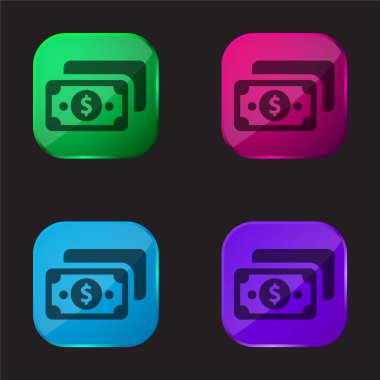 Fatura dört renkli cam düğme simgesi