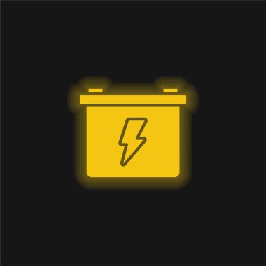 Pil sarısı parlak neon simgesi