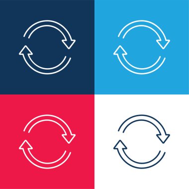 Arrows Ultrathin Circle In Clockwise Direction blue and red four color minimal icon set clipart