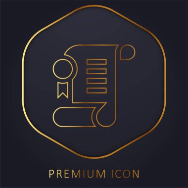 Altın çizgi prim logosu veya simgesi