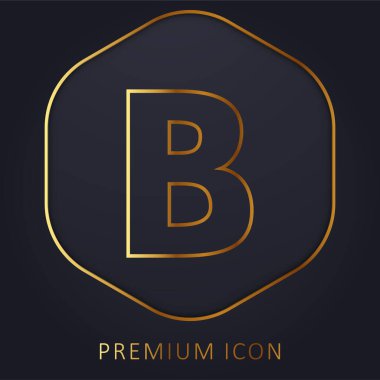 Kalın altın çizgi prim logosu veya simgesi