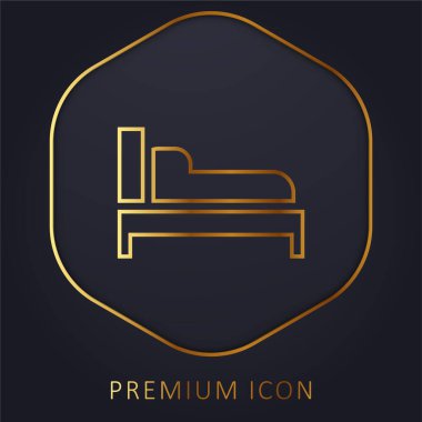 Yatak altın çizgisi prim logosu veya simgesi