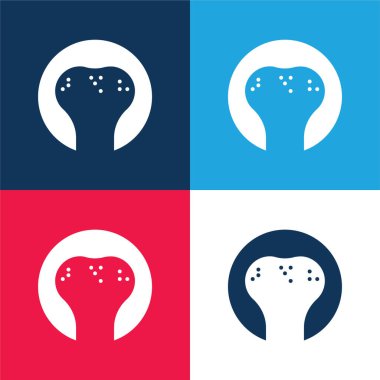 Kemik mavisi ve kırmızı dört renk en küçük simge kümesi