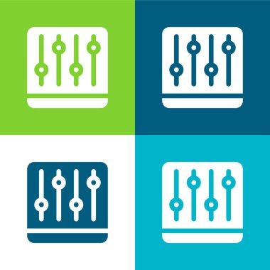 Düz dört renk simge setini ayarla