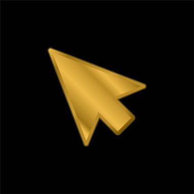 Arrow Pointer altın kaplama metalik simge veya logo vektörü