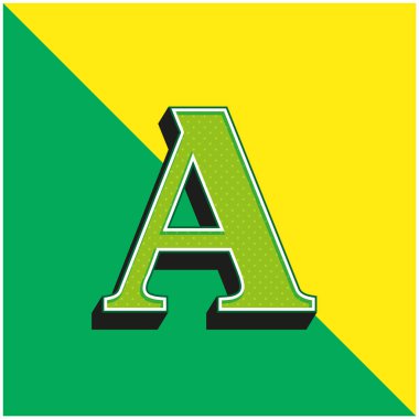 Academia Edu Green and yellow modern 3d vector icon logo clipart