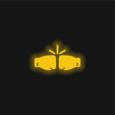 Kutu Eldivenleri sarı parlak neon simgesi
