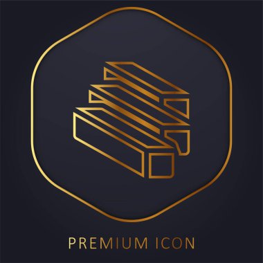 Altın çizgi prim logosu veya simgesi ışınla
