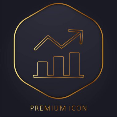 Analitik altın çizgi prim logosu veya simgesi