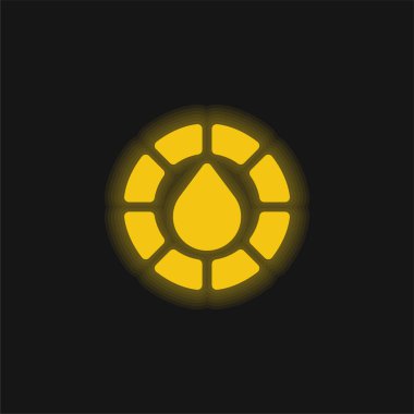 Bulanık sarı parlak neon simgesi