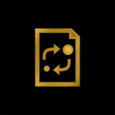 Analitik Belge Arayüzü Sembol altın kaplama metalik simge veya logo vektörü