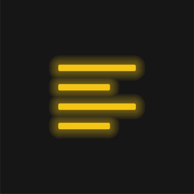 Sol sarı parlak neon simgesini hizala