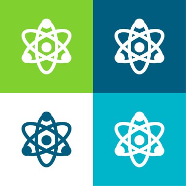 Atom Düz 4 renk en küçük simge kümesi