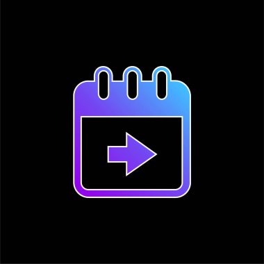 Sağ Ok mavi gradyan vektör simgesiyle İleri Takvim Sayfa Düğmesi