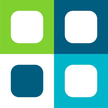 Siyah Yuvarlak Kare Şekli Düz En az dört renk simgesi