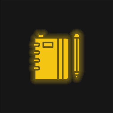 Kitap sarı parlak neon simgesi