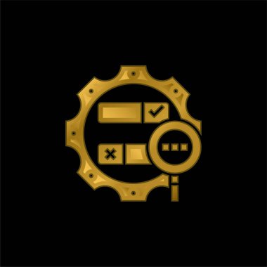 Boolean Arama Altın kaplama metalik simge veya logo vektörü