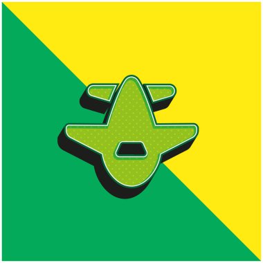 Yeşil ve sarı renkli modern 3d vektör simgesi logosu