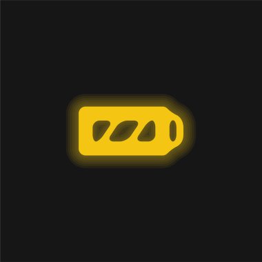 Pil Tam sarı parlak neon simgesi