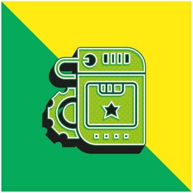 Marka Yeşil ve Sarı modern 3D vektör simgesi logosu