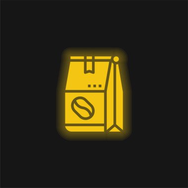 Fasulye sarısı parlak neon simgesi