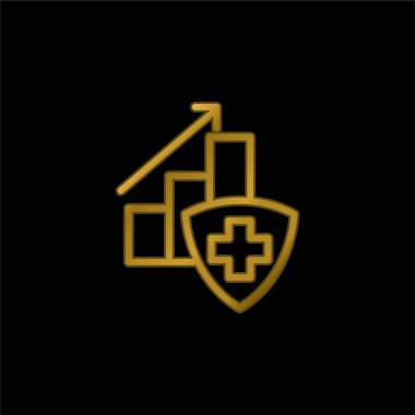 Haç altın kaplamalı metal simge veya logo vektörlü çubuk grafiği