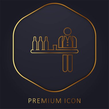 Barman golden line premium logo or icon clipart