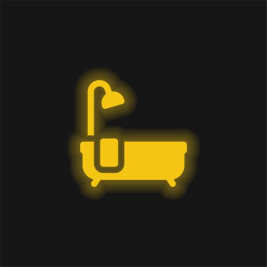 Küvet sarısı parlak neon ikonu