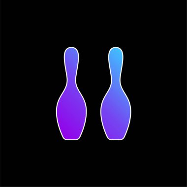 Bowling Kâseleri Silüet mavi gradyan vektör simgesi