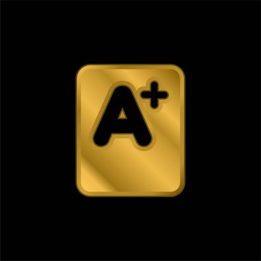 A + Mark altın kaplama metalik simge veya logo vektörü