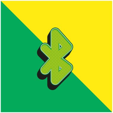 Bluetooth Sembolü Yeşil ve Sarı 3D vektör simgesi logosu