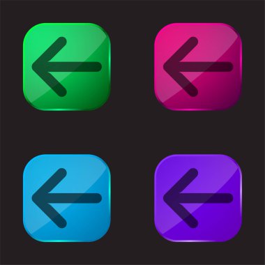 Ok dört renkli cam düğme simgesi