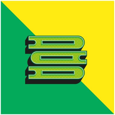 Kitap Yeşil ve Sarı Modern 3D vektör simgesi logosu